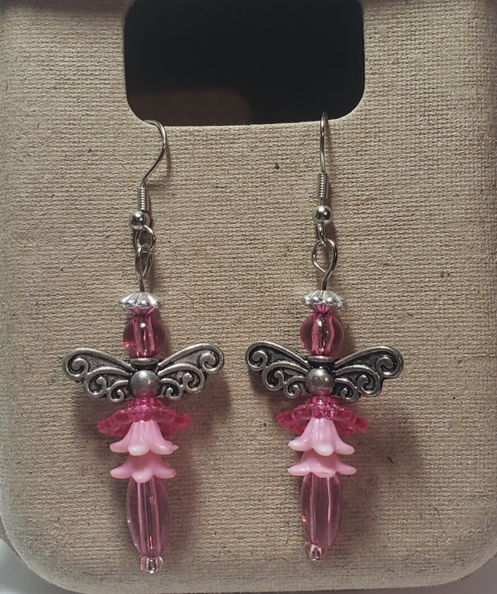 Pink Angel Earrings