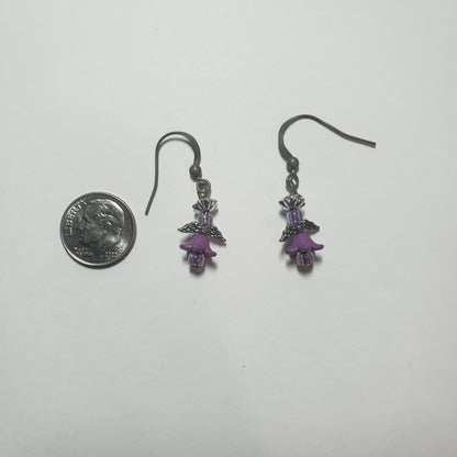 Small Lavender Angel Earrings